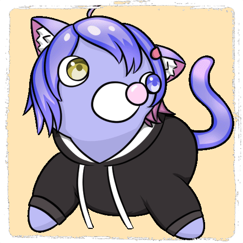 A static emote of Flomnp wiggling, it's very cute.