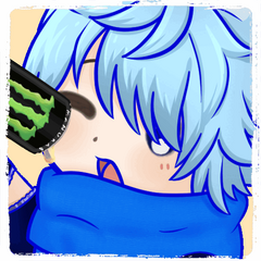 An emote of dusty drinking monster