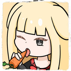 Untitled A static emote of ManukaB eating carrot, it's very cute.
