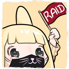 Untitled A static emote of ManukaB holding a raid flag, it's very cute.