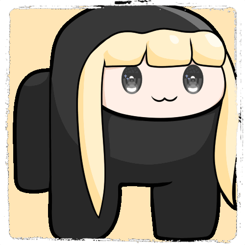 An animated emote of ManukaB being sus, it's very cute.