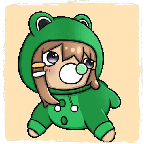 Untitled A static emote of Frogmanxyz wiggling, it's very cute.