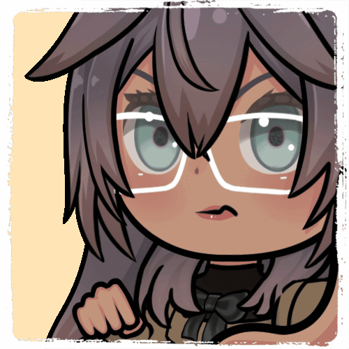 A static emote of Mysteli waving glowsticks